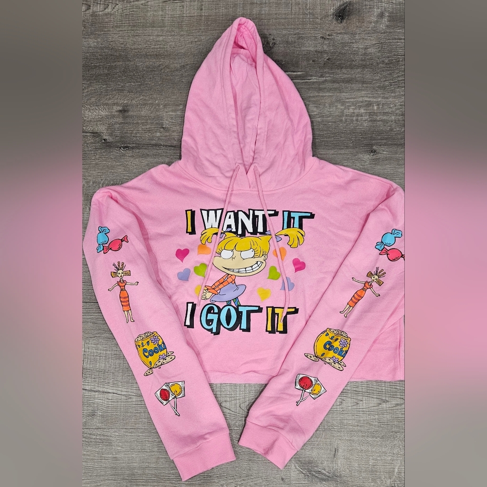 angelica rugrats long sleeve cropped sweater